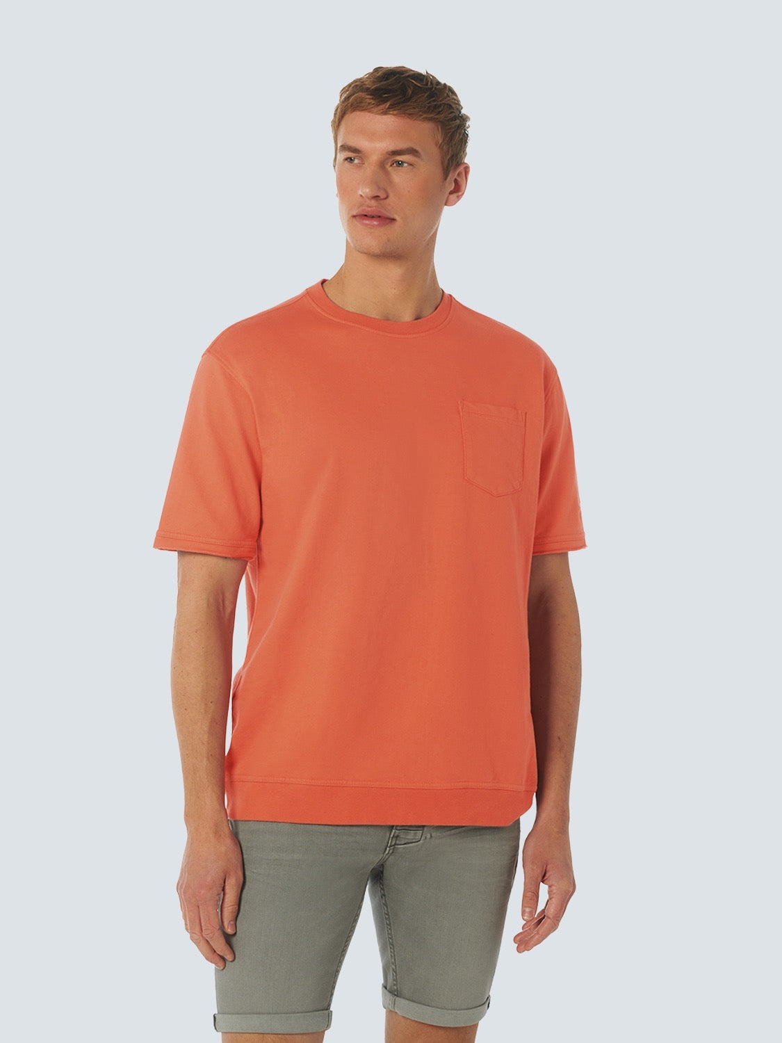 T shirt sweat korte mouw - oranjerood