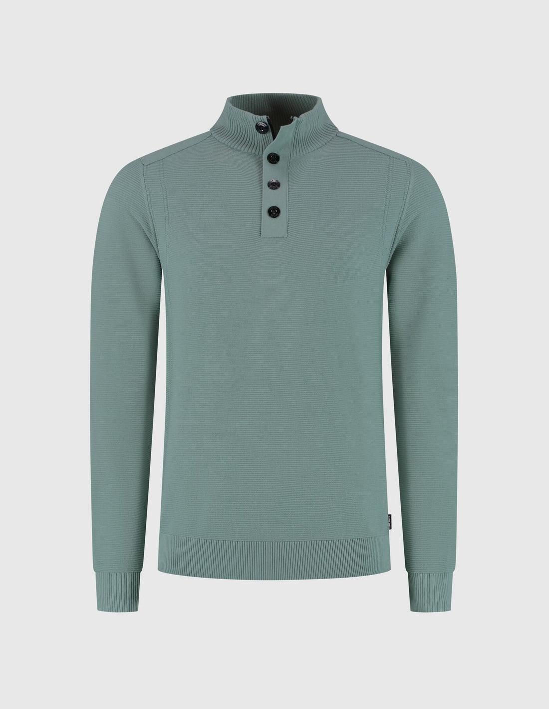 Trui HELMUT-S met rits en knopen - groen