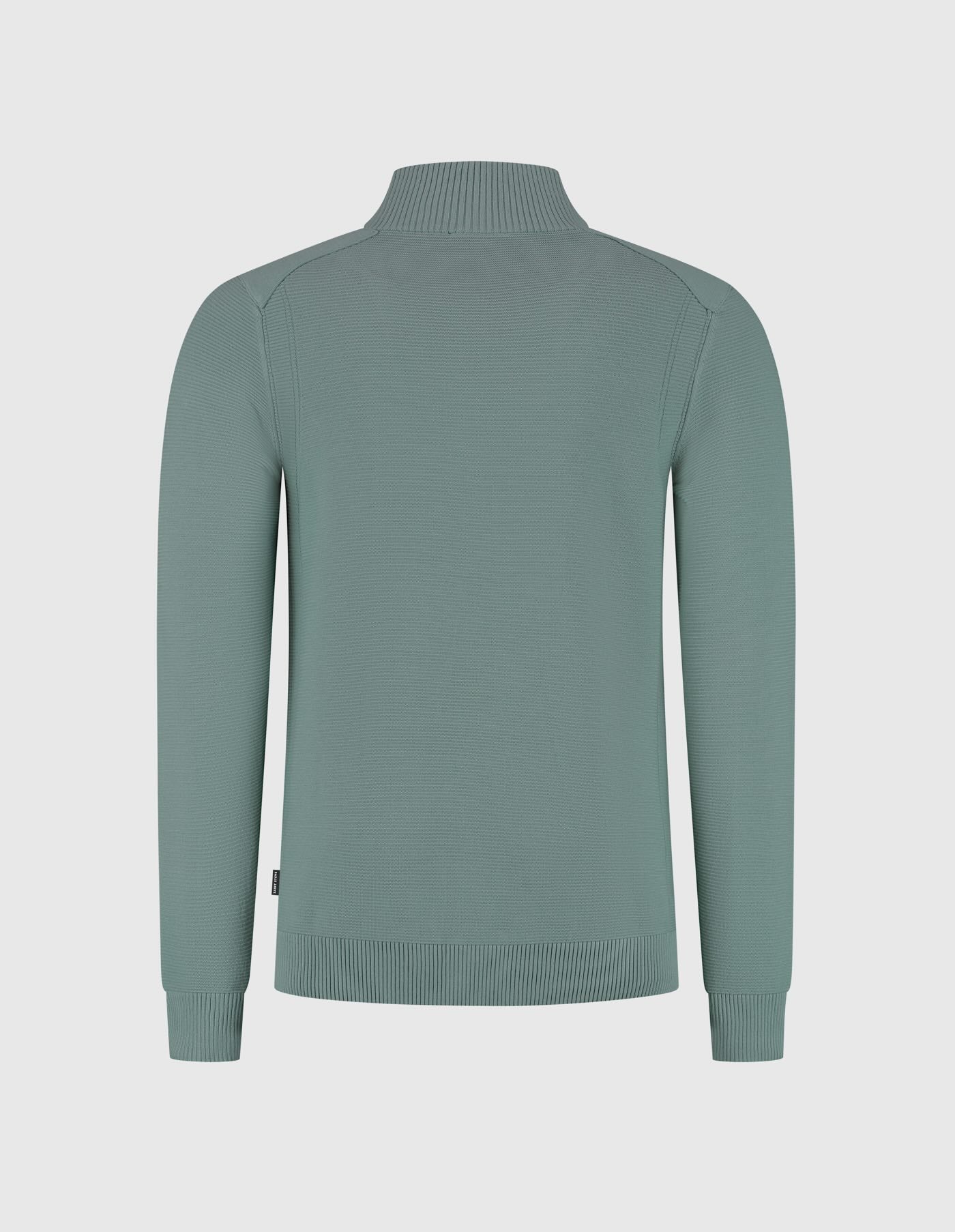 Trui HELMUT-S met rits en knopen - groen