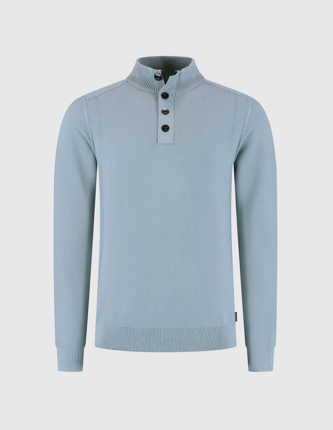Trui HELMUT-S met rits en knopen - lichtblauw