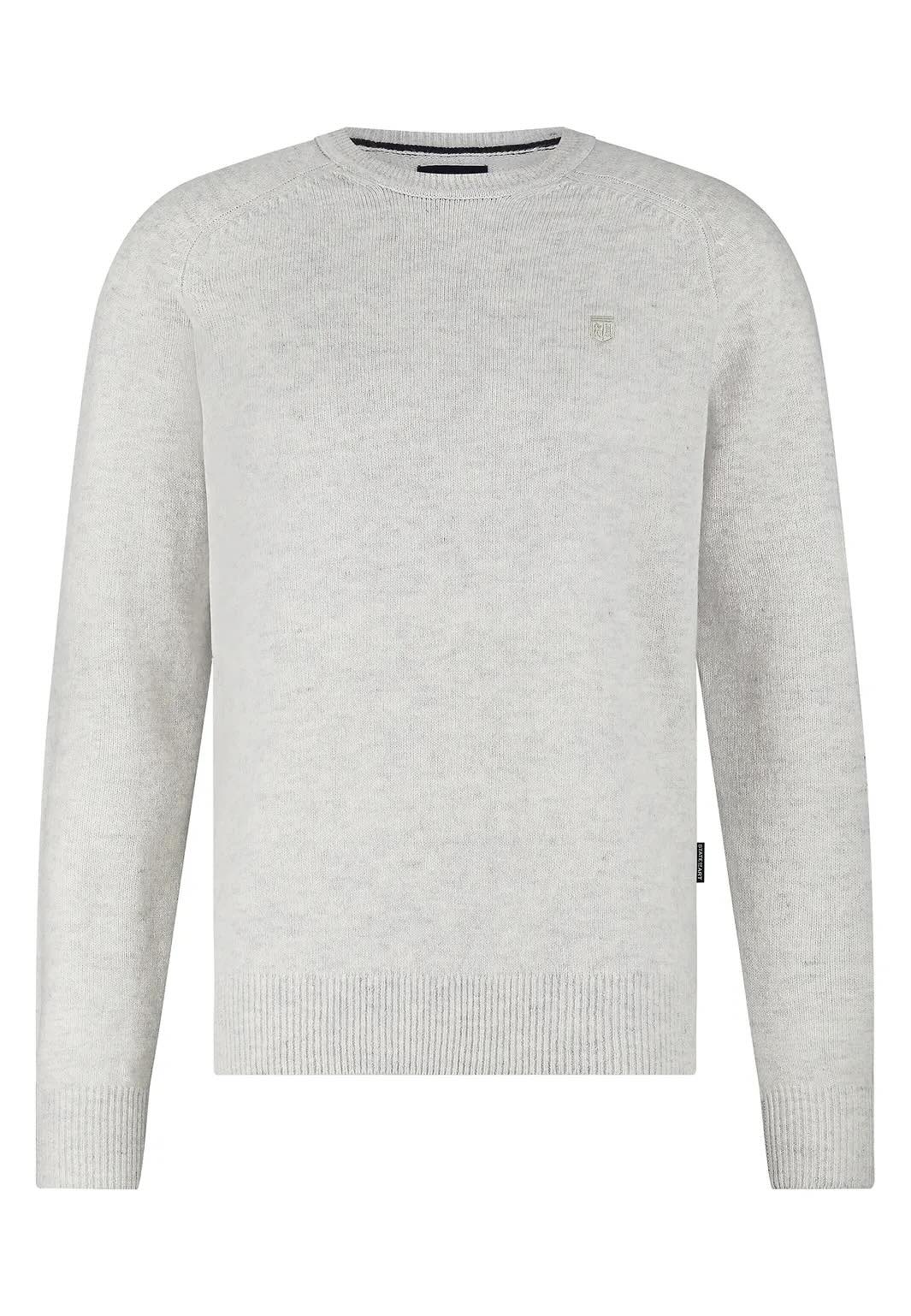 Trui lamswol met ronde hals - lichtgrijs