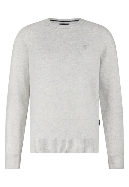 Trui lamswol met ronde hals - lichtgrijs