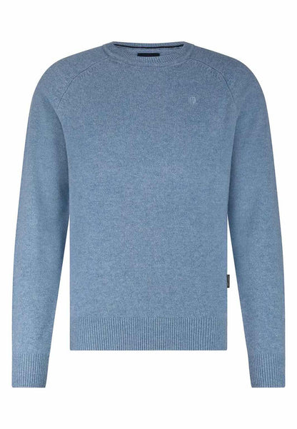 Trui lamswol met ronde hals - lichtblauw
