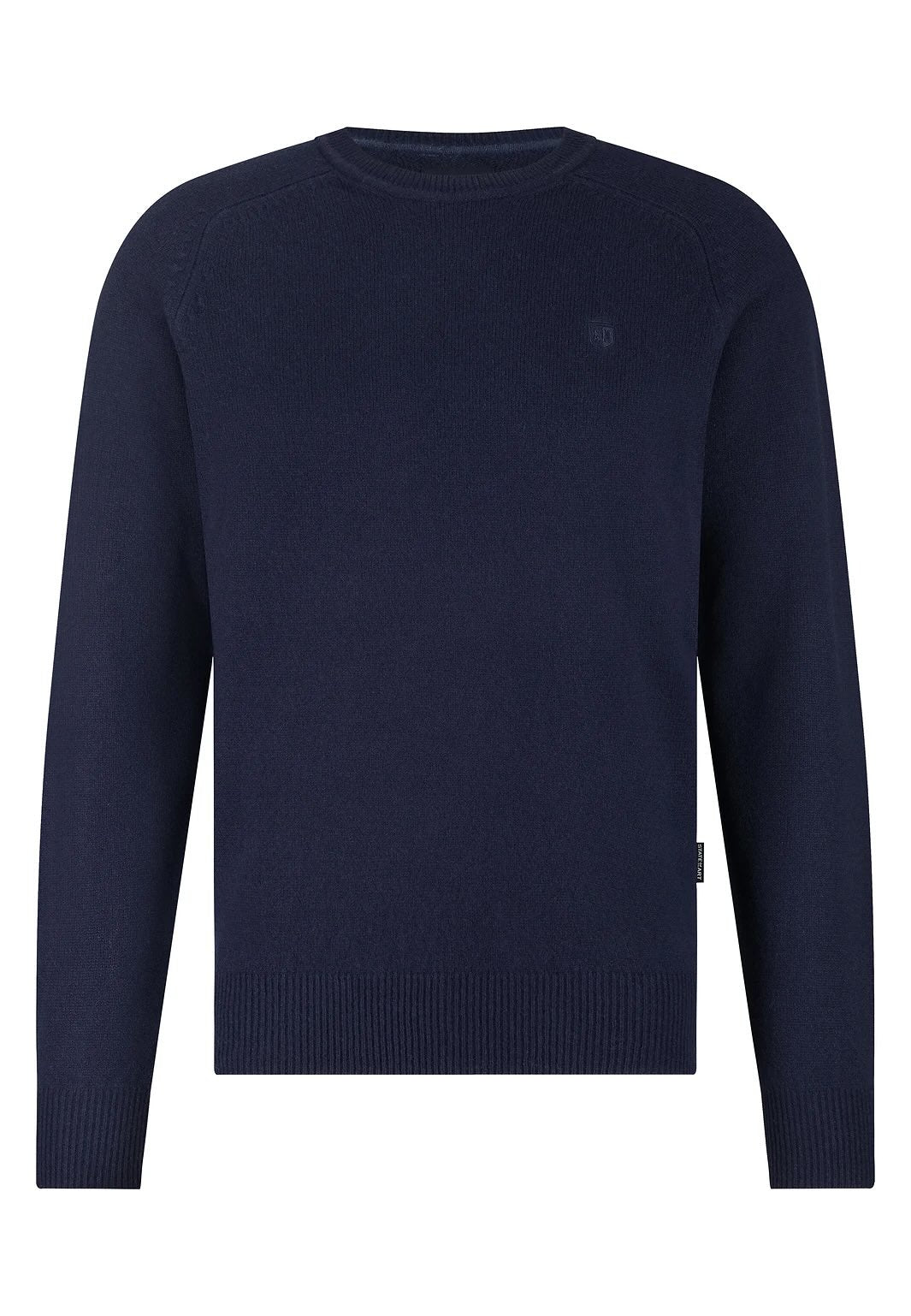 Trui lamswol met ronde hals - donkerblauw