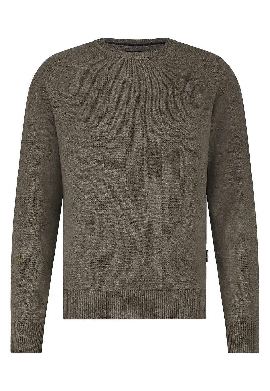 Trui lamswol met ronde hals - bruin