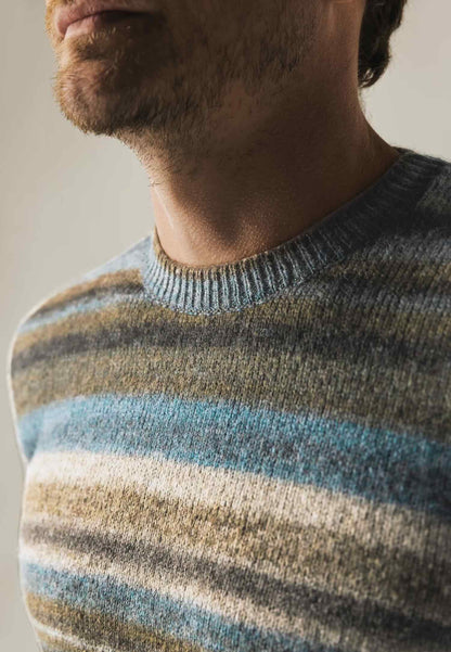 Trui gestreept - blauw/beige/bruin