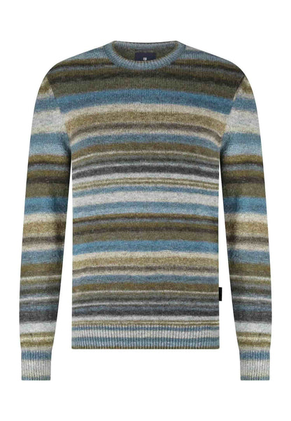 Trui gestreept - blauw/beige/bruin