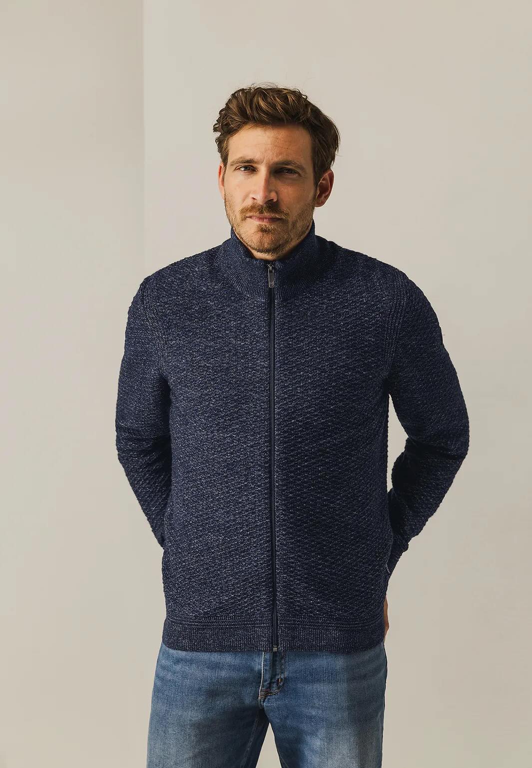 Vest gemêleerd - blauw