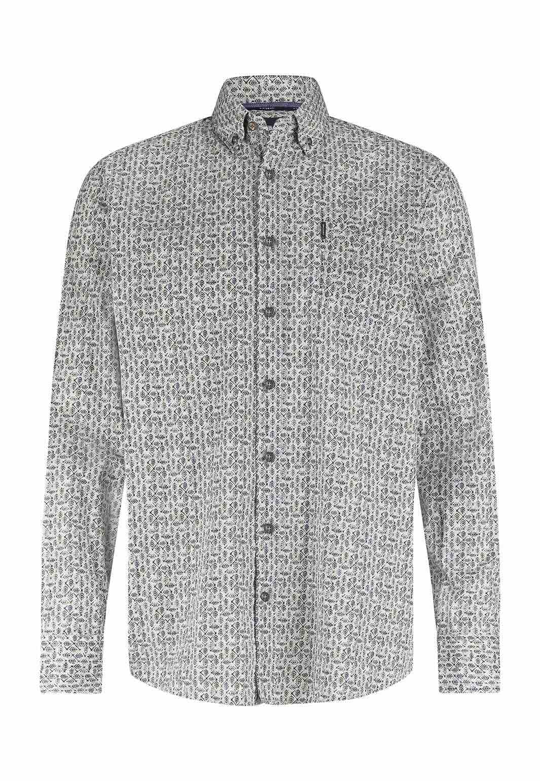 Overhemd met borstzak - grijs/groen/blauw/beige
