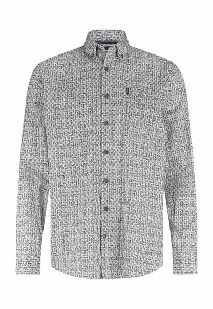 Overhemd met borstzak - grijs/groen/blauw/beige