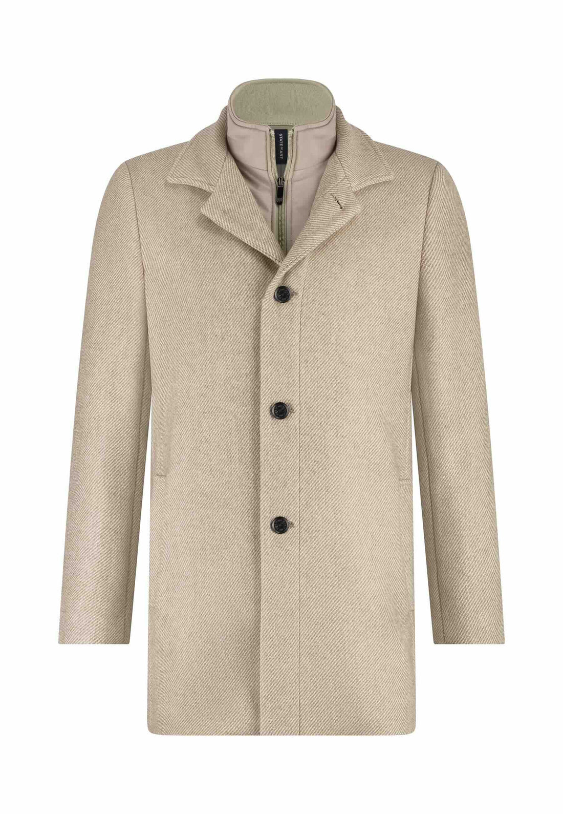 Mantel met uitneembare ritsinzet - beige