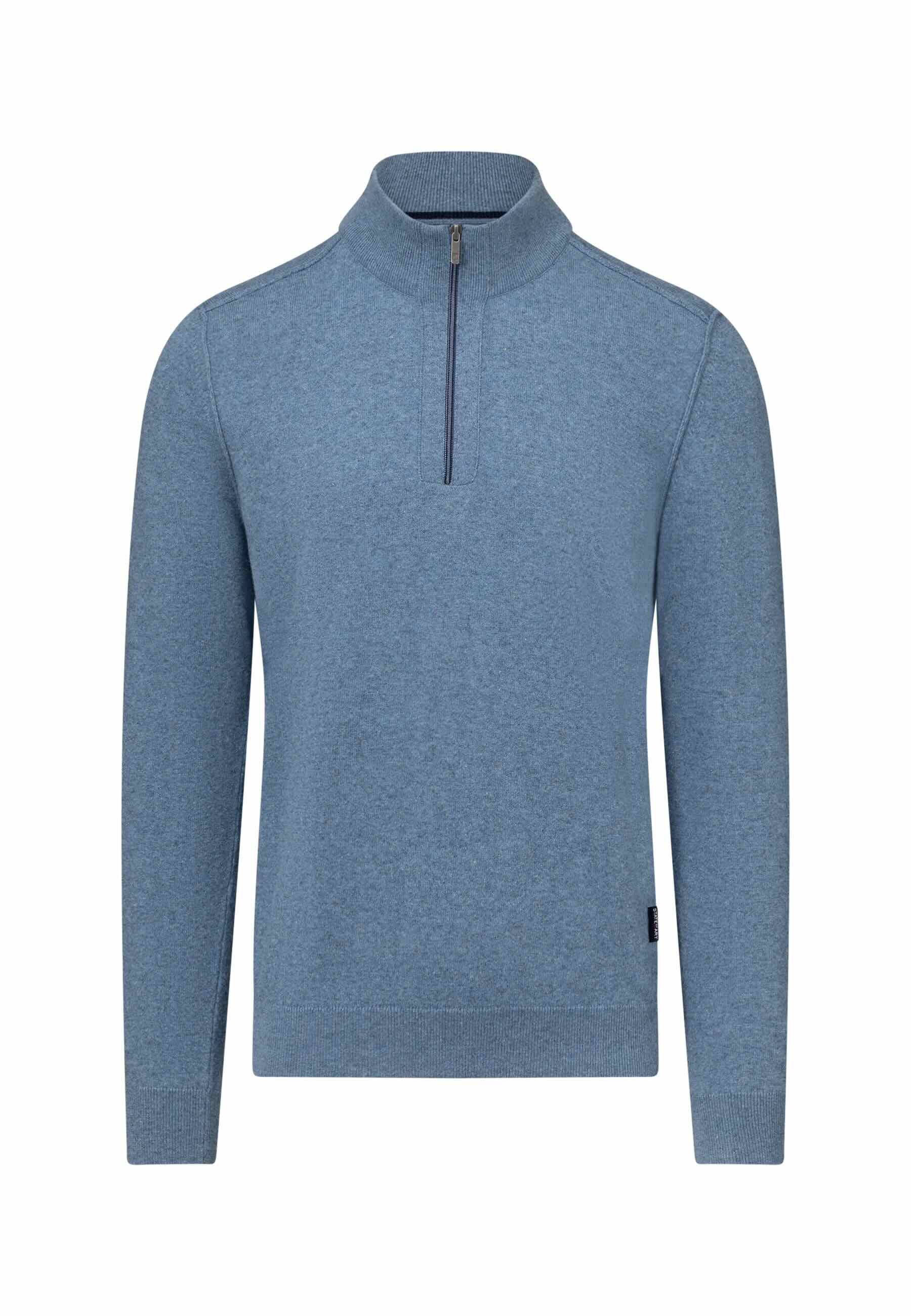 Trui met rits - grijsblauw