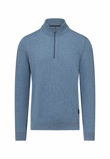 Trui met rits - grijsblauw