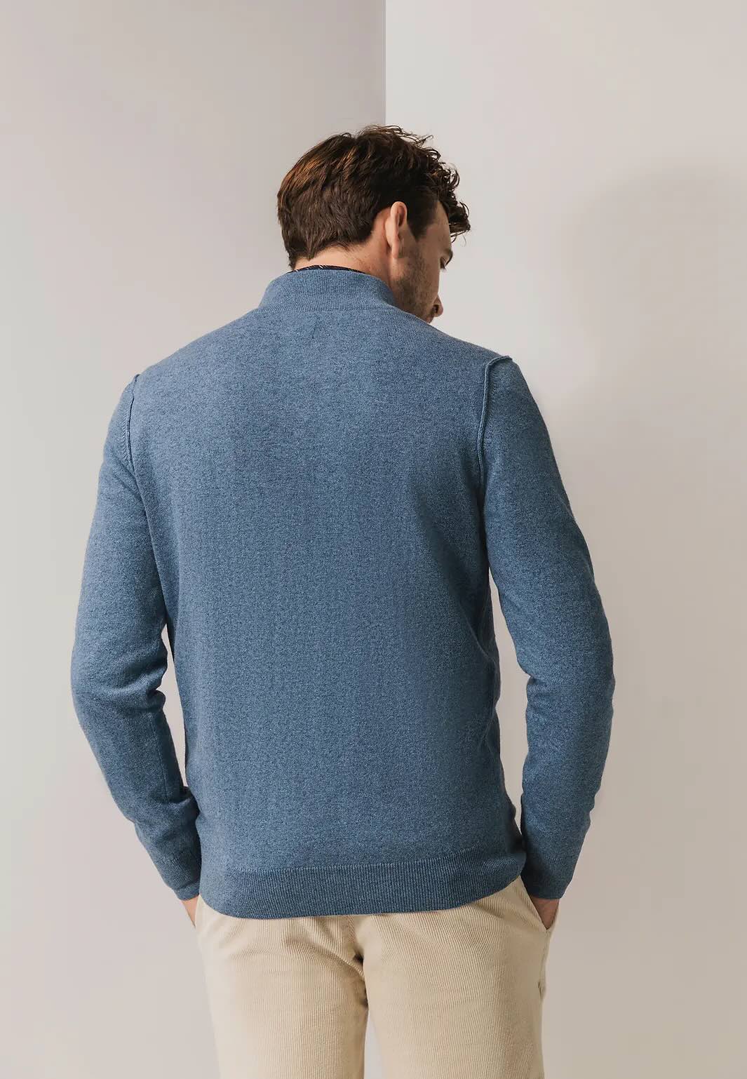 Trui met rits - grijsblauw