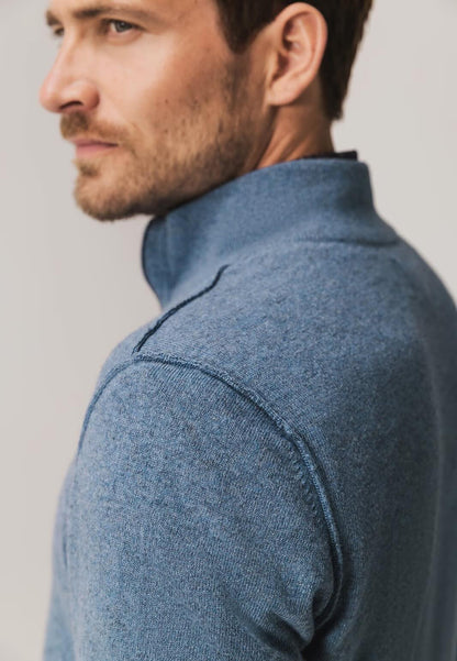 Trui met rits - grijsblauw