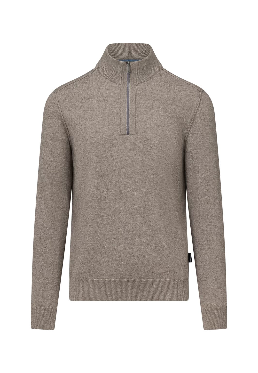 Trui met rits - donkerbeige