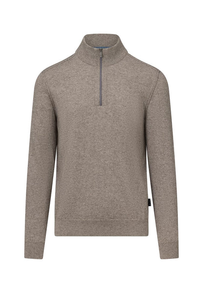 Trui met rits - donkerbeige