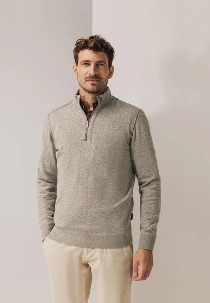 Trui met rits - donkerbeige