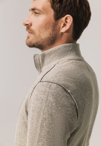 Trui met rits - donkerbeige