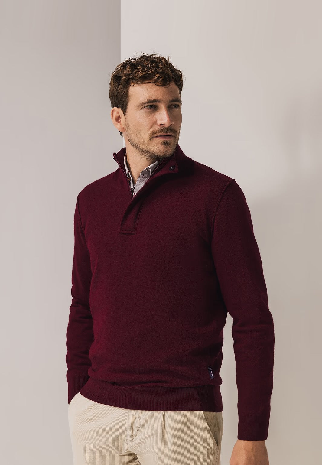 Trui met rits - bordeauxrood