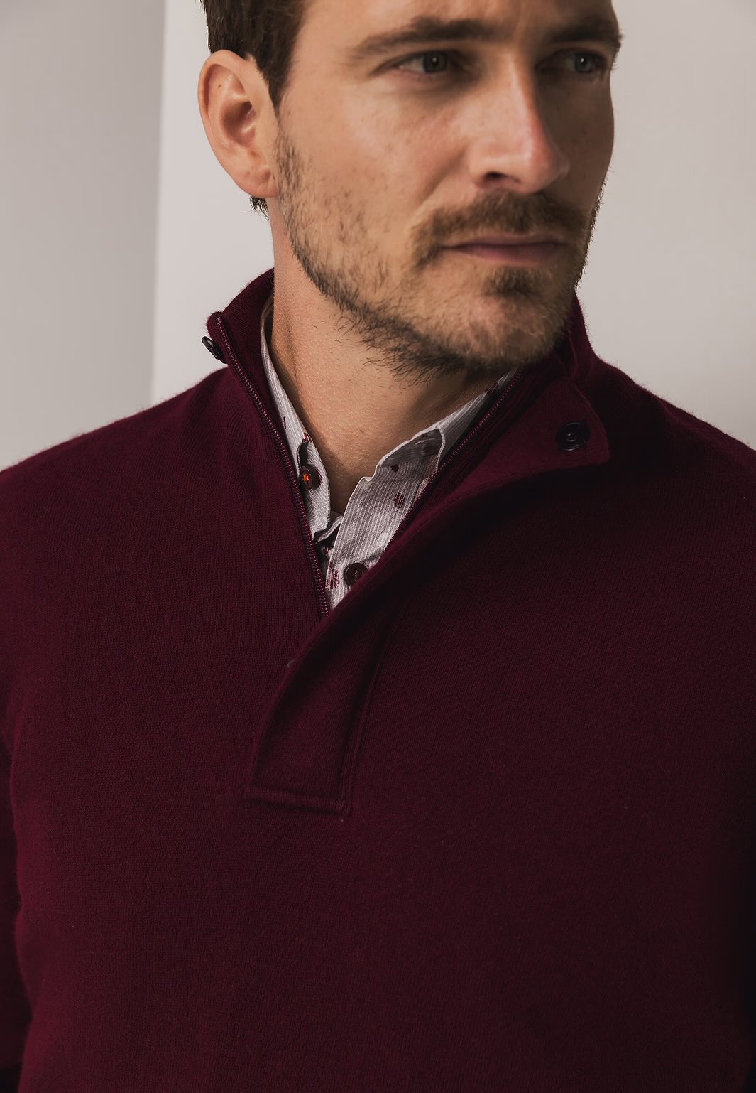 Trui met rits - bordeauxrood