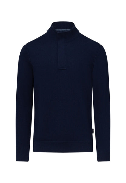 Trui met rits - donkerblauw