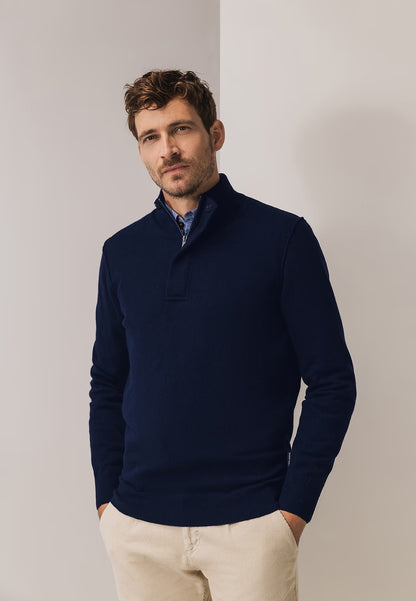 Trui met rits - donkerblauw