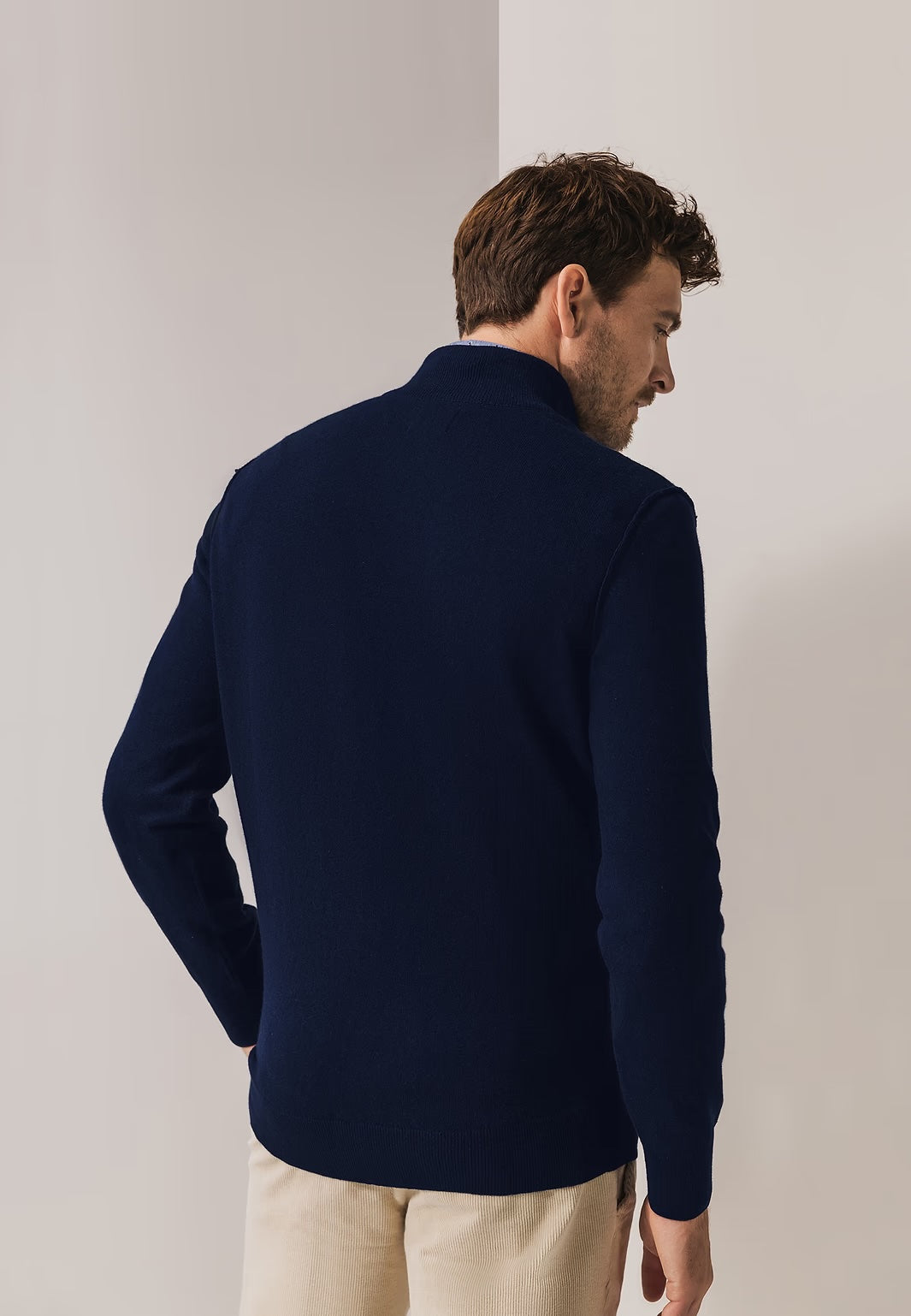 Trui met rits - donkerblauw