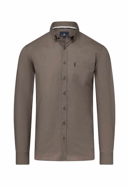 Overhemd met allover print - bruin