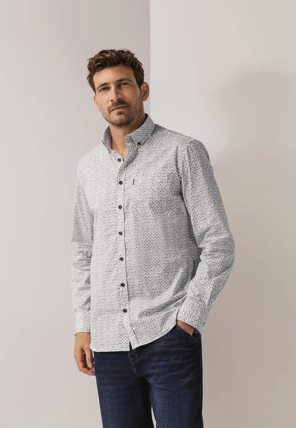 Overhemd botanischeprint - wit