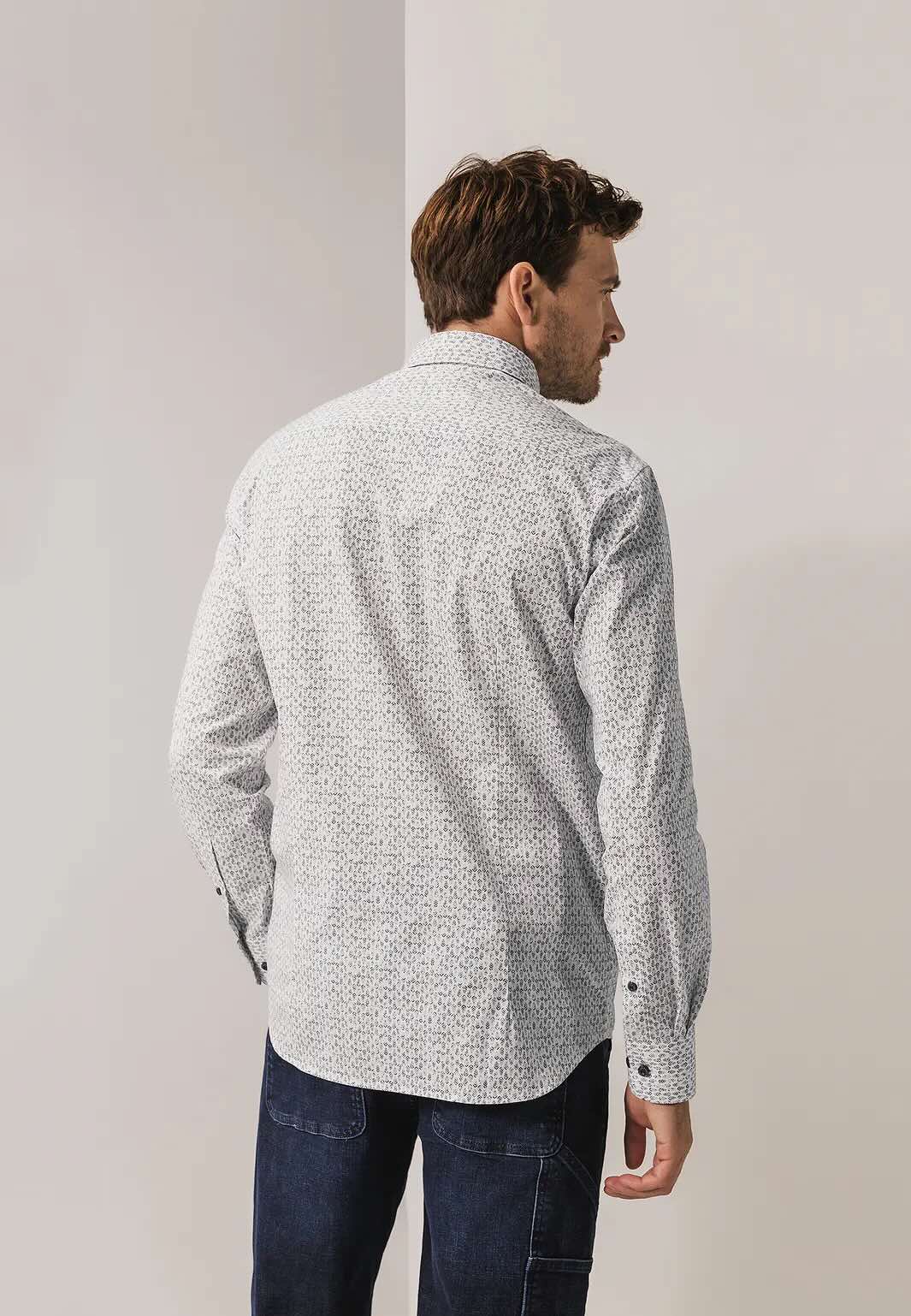 Overhemd botanischeprint - wit