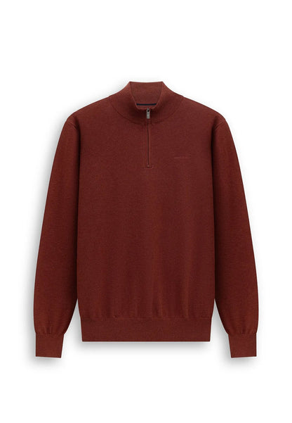 Trui met halve rits - rood