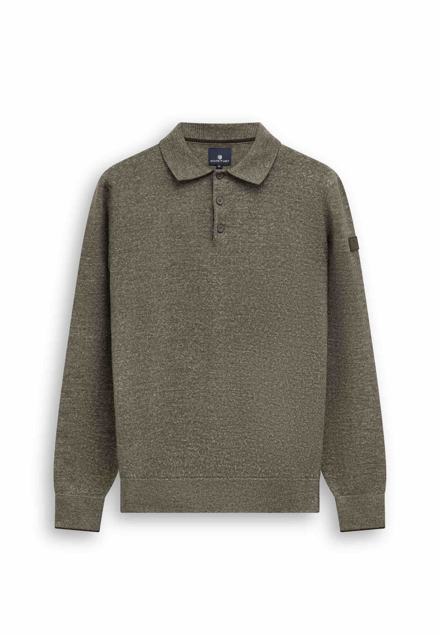 Trui polokraag met knopen - bruin
