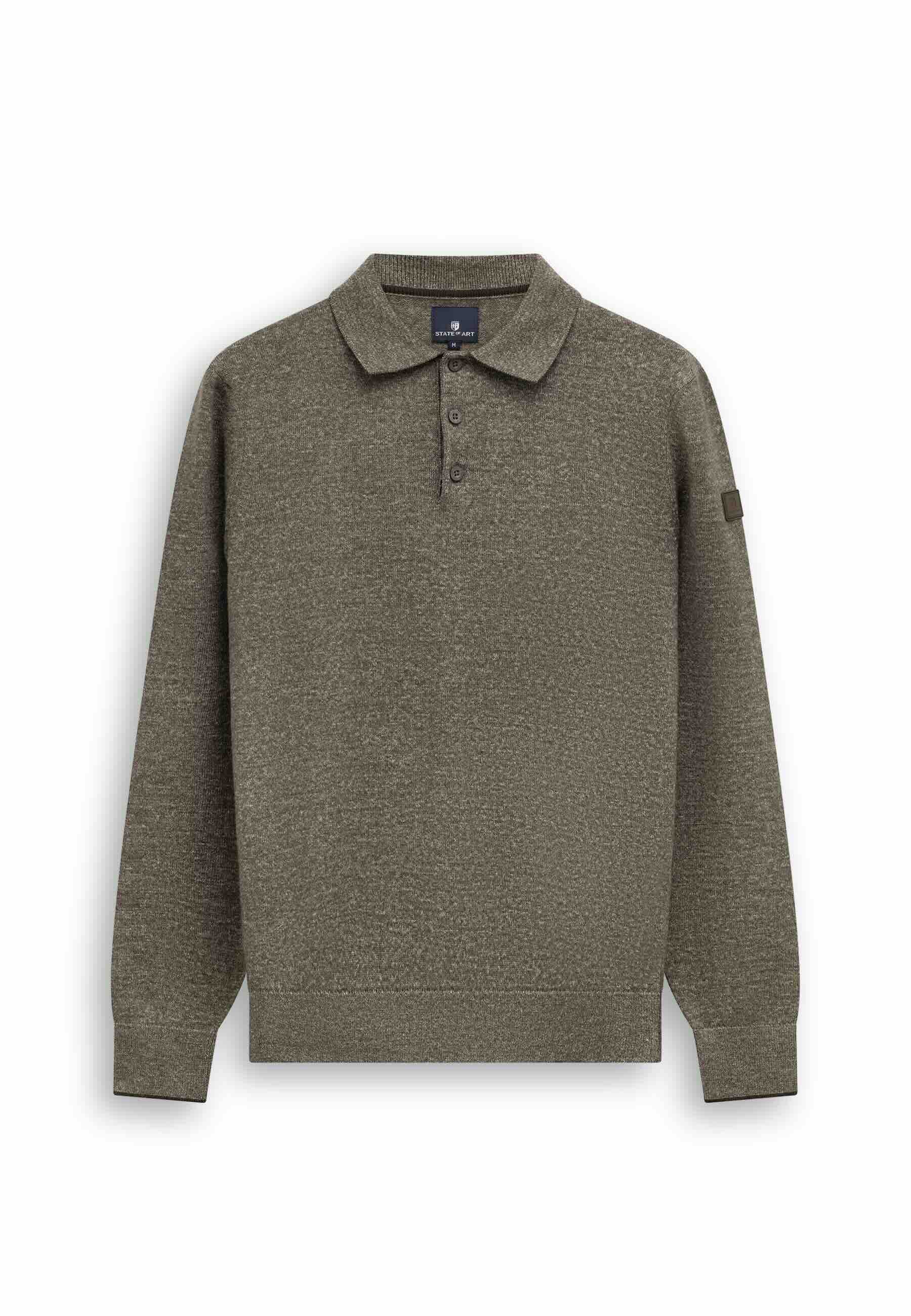 Trui polokraag met knopen - bruin
