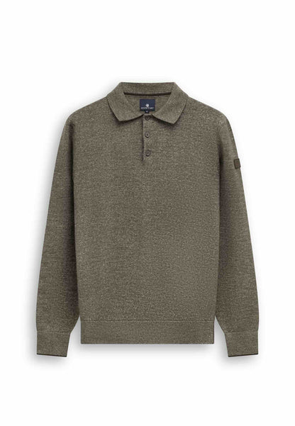 Trui polokraag met knopen - bruin