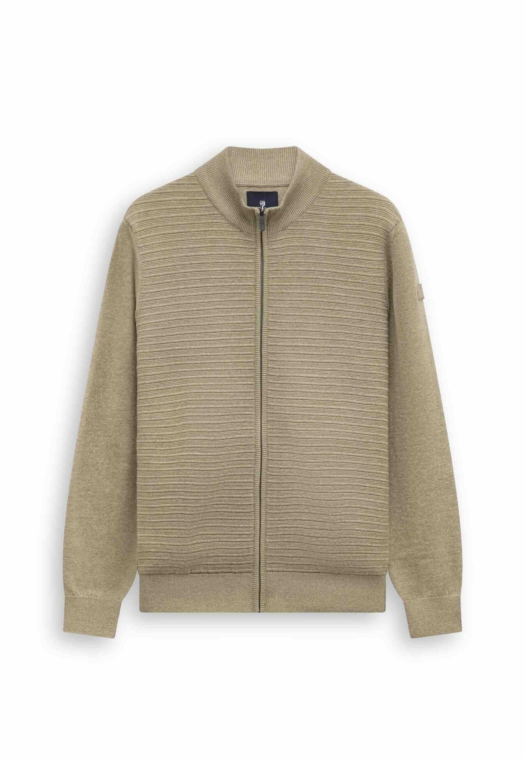 Vest met structuurpatroon - taupe