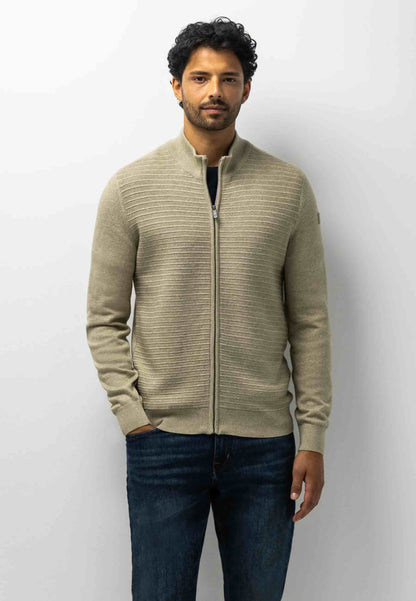 Vest met structuurpatroon - taupe