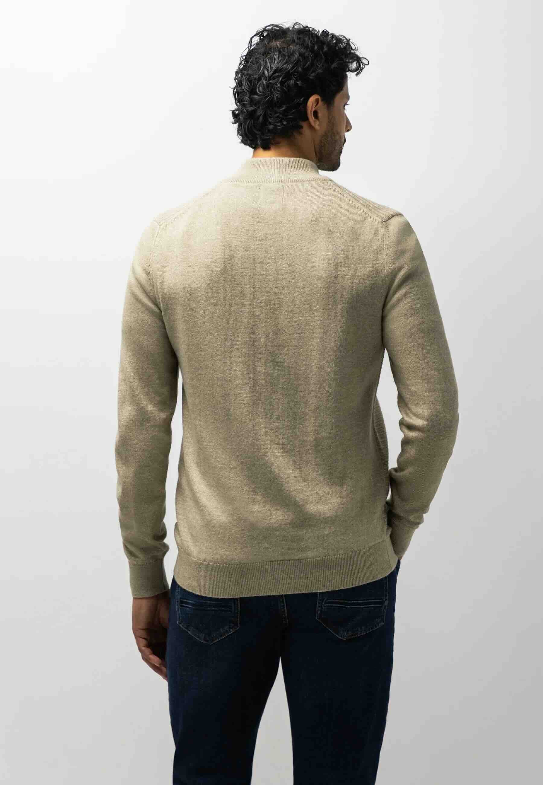 Vest met structuurpatroon - taupe