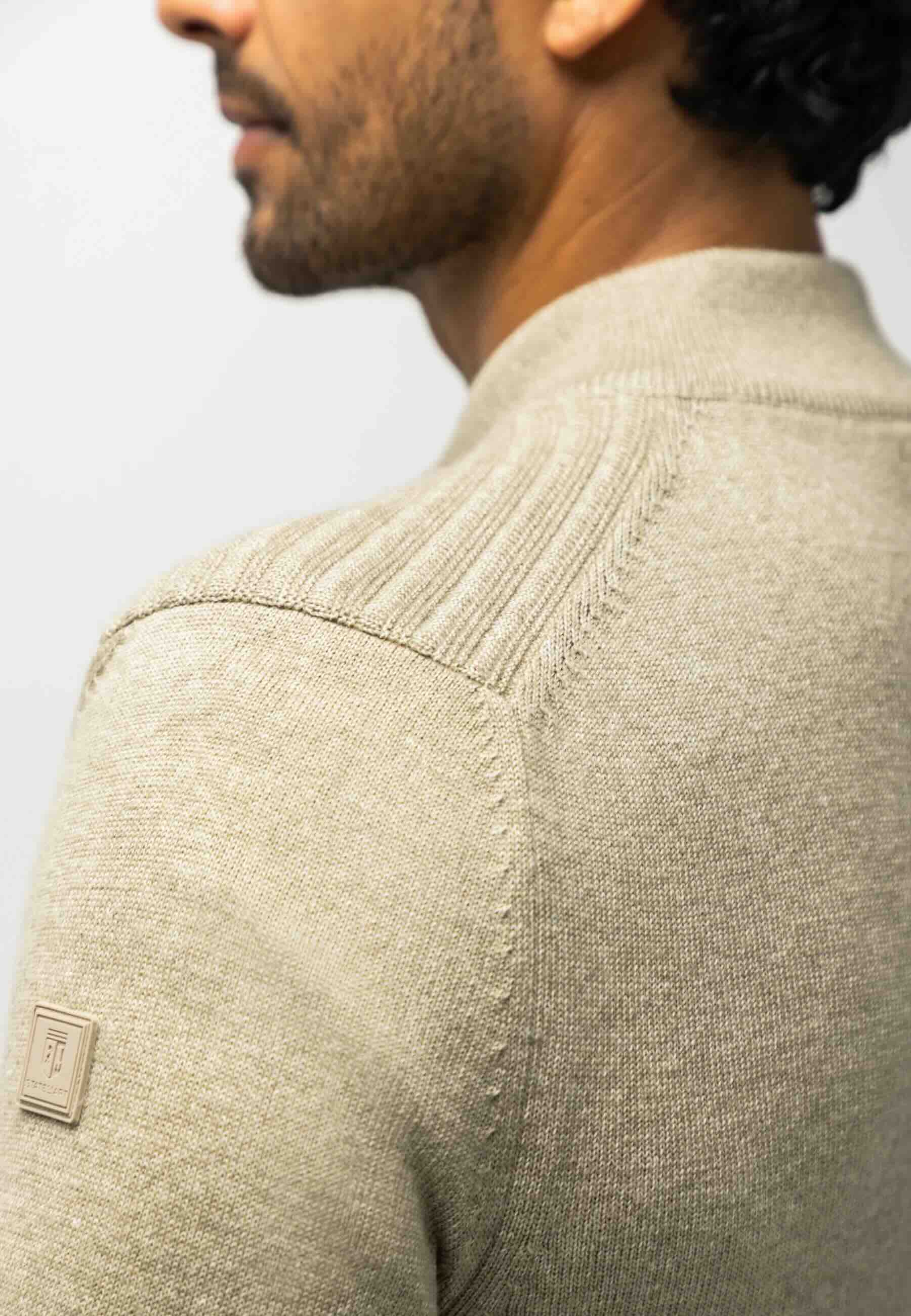 Vest met structuurpatroon - taupe