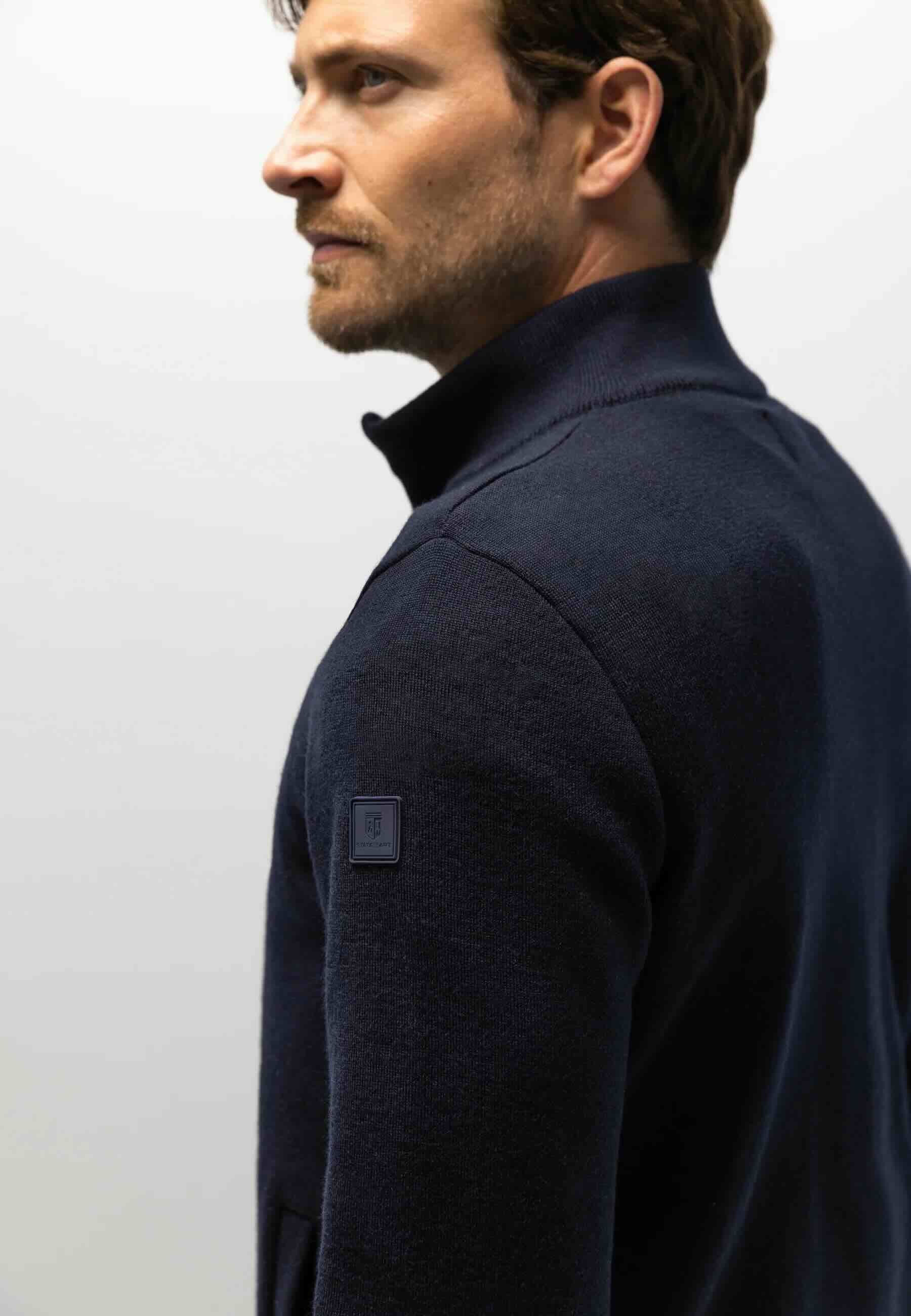 Vest wolmix - blauw