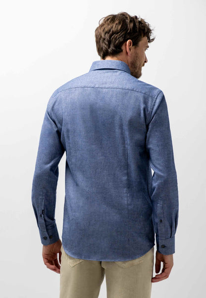 Overhemd twill - blauw