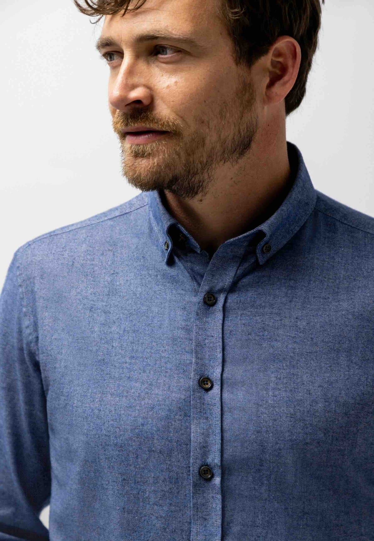 Overhemd twill - blauw