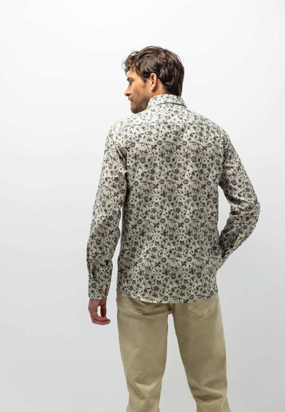 Overhemd twill - goen/beige