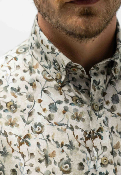Overhemd twill - goen/beige