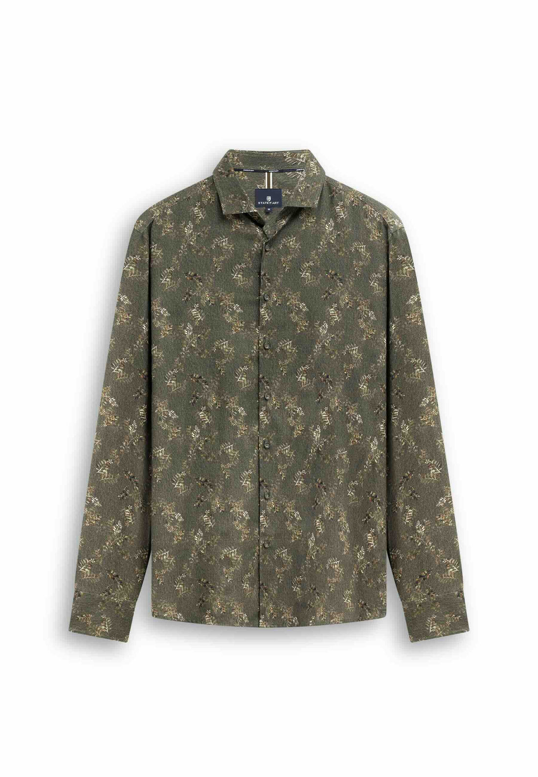 Overhemd botanische print - groen / beige