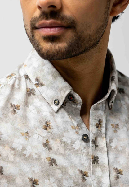 Overhemd flanel - taupe / beige