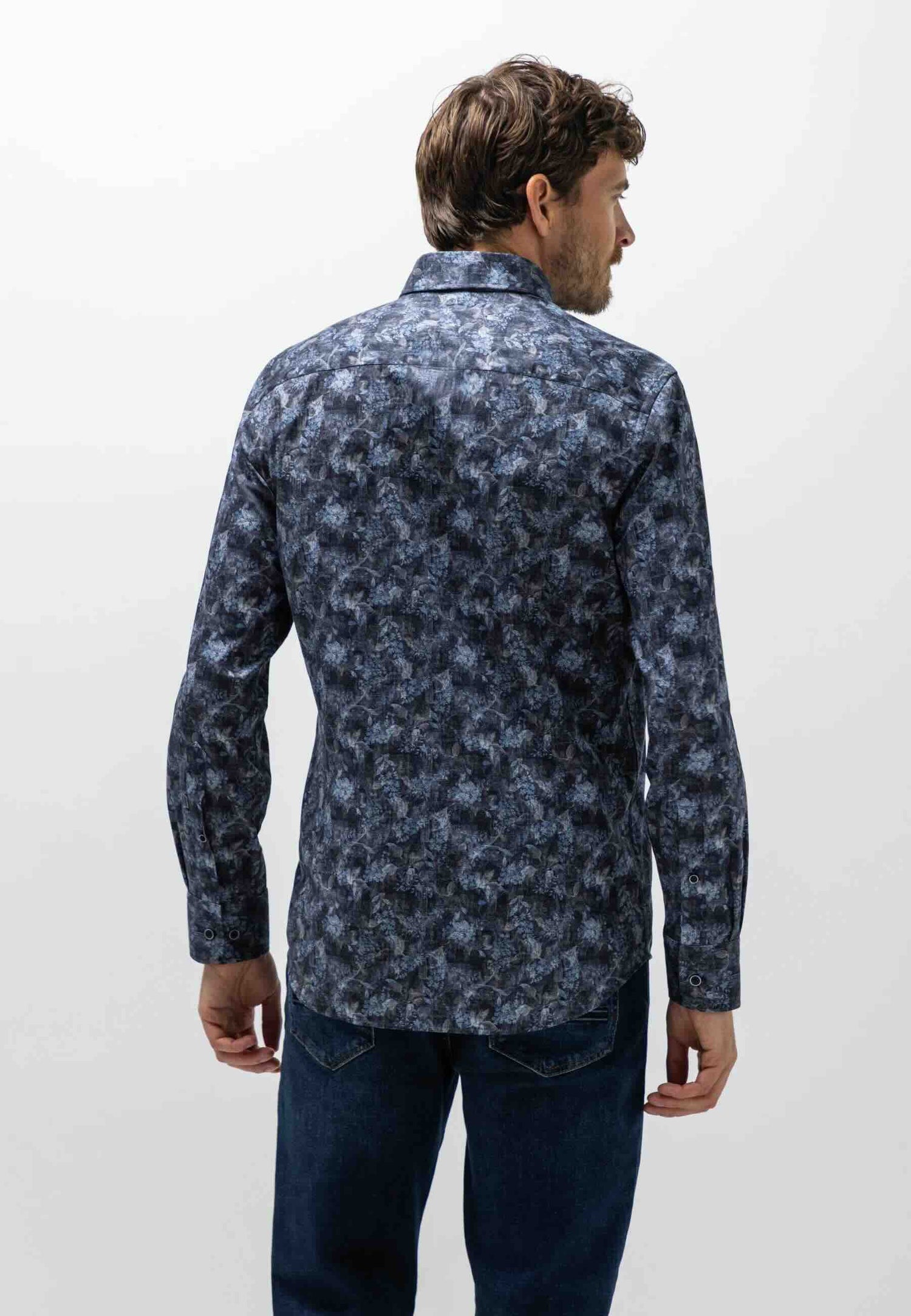 Overhemd printje - blauw