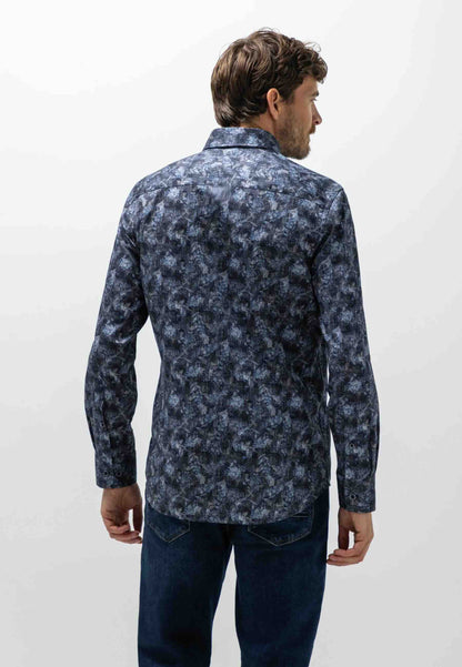 Overhemd printje - blauw
