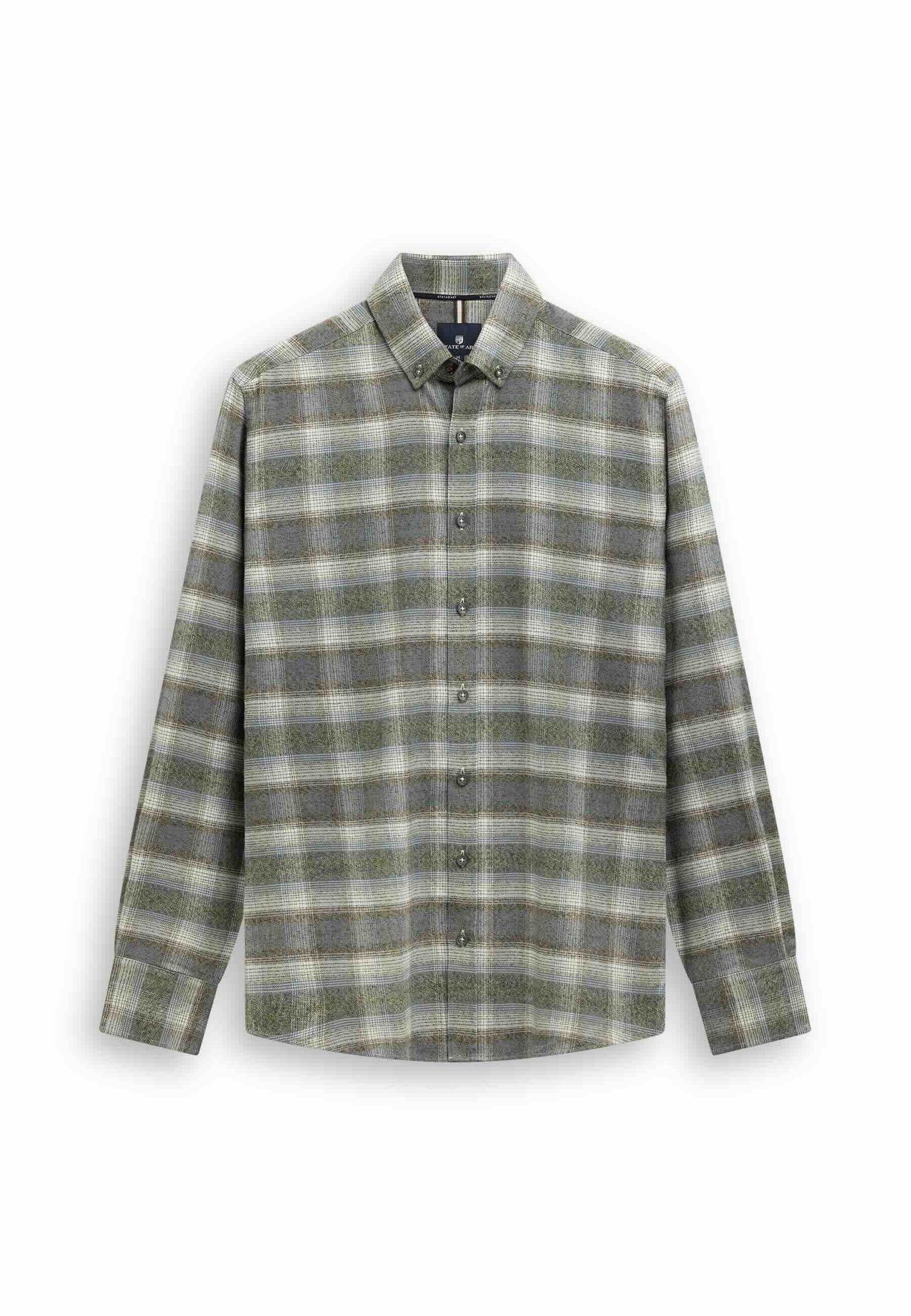 Overhemd geruit- groen / beige / bruin