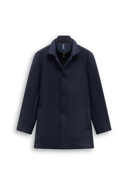 Jas gemêleerde mantel - blauw